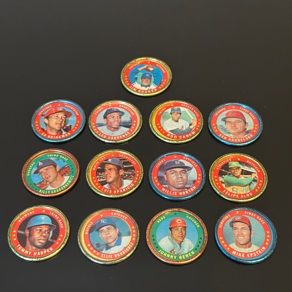 13pc 1970 Topps Baseball Coins Lot
